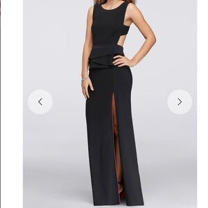 BETSY AND ADAM Folded Peplum Dress with Open Back